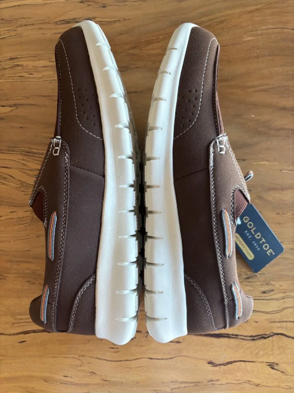 Gold Toe Comfort Plus Casual Boat Shoes Men's Brown Slip On Loafers Size 11